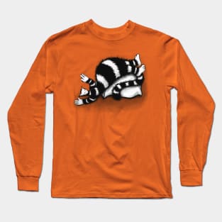 Weird Cat Sleeping On Fat Pillow Long Sleeve T-Shirt